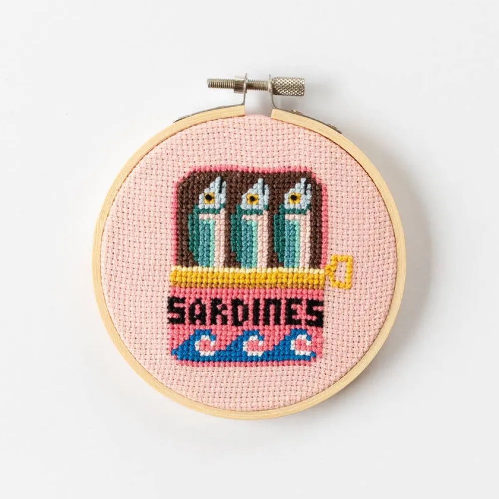 Best Cotton Clara Craft Kits & Supplies Sardines Cross Stitch Kit