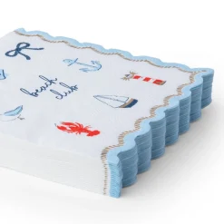 New Bonjour Fete Set Sail Beach Club Cocktail Napkins