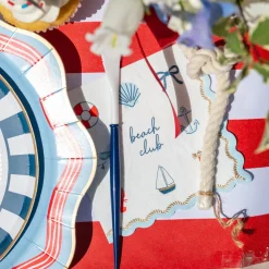 New Bonjour Fete Set Sail Beach Club Cocktail Napkins