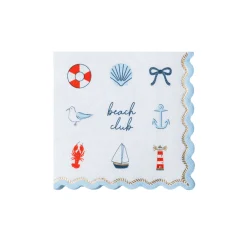 New Bonjour Fete Set Sail Beach Club Cocktail Napkins