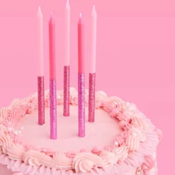 Hot xo, Fetti Shades of Pink Glitter Birthday Candles