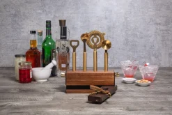 New Picnic Time Family of Brands Sidecar 5-Piece Bar Tool Set
