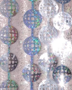 New xo, Fetti Silver Disco Ball Curtain Backdrop