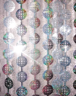 New xo, Fetti Silver Disco Ball Curtain Backdrop