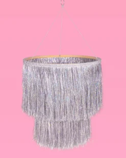 Clearance xo, Fetti Silver Fringe Chandelier Decoration