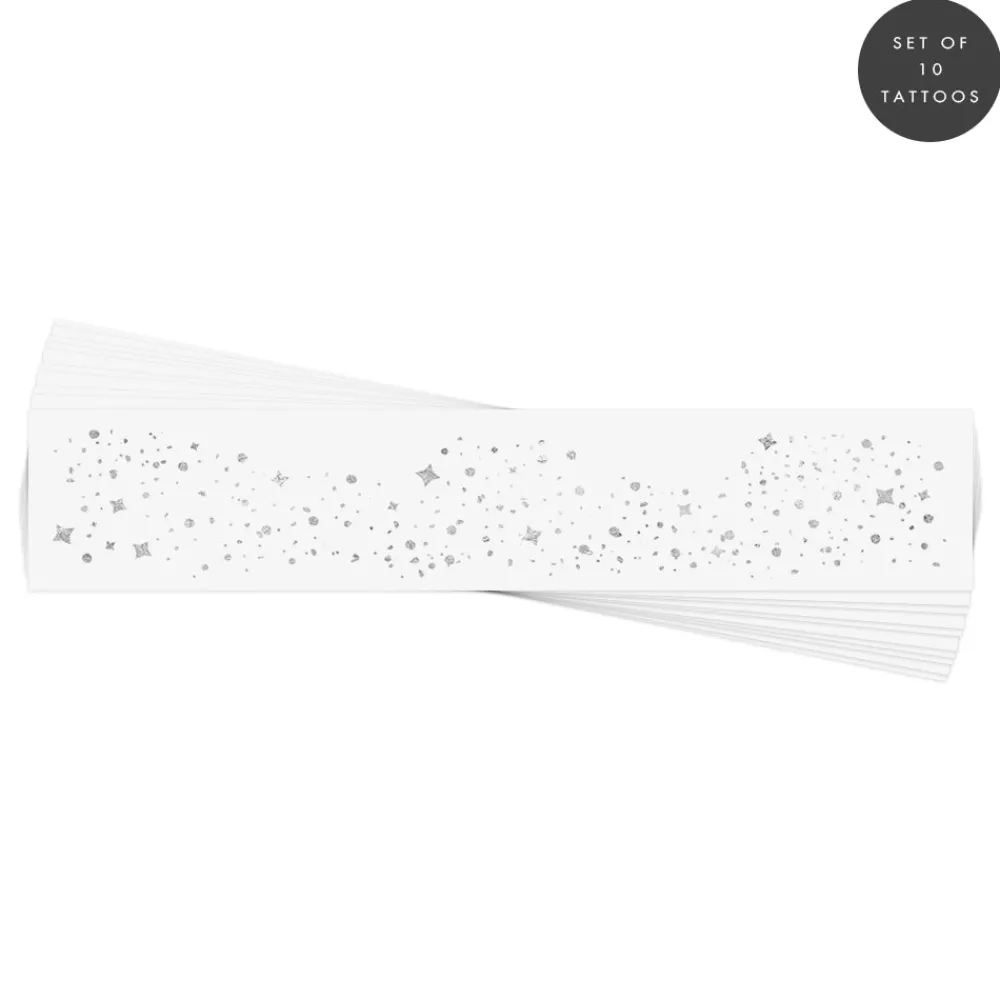 Outlet Flash Tattoos Silver Glitter Freckles Temporary Tattoos