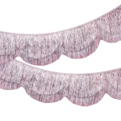 Outlet xo, Fetti Silver Iridescent Fringe Scalloped Banner