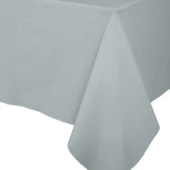 Best Caspari Silver Paper Linen Like Table Cover