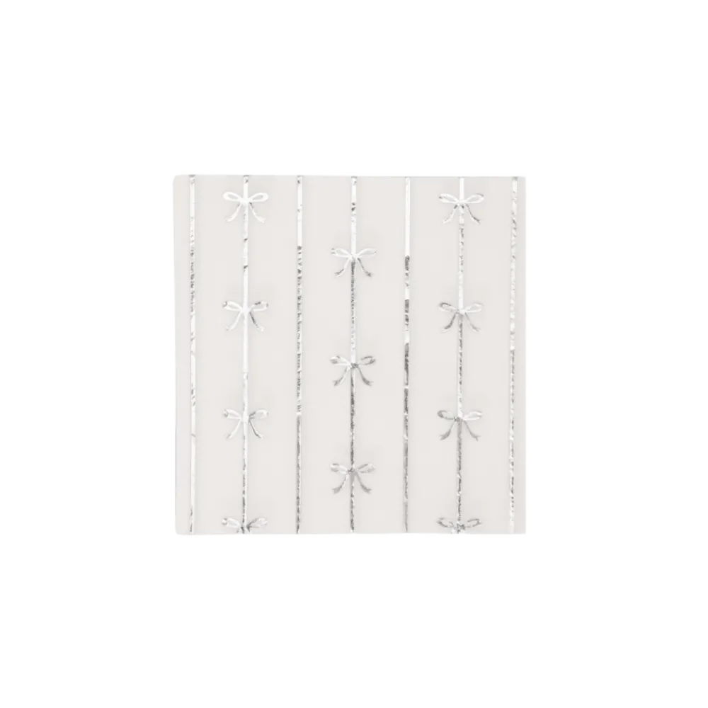 Bonjour Fete Silver Signature Bow Small Napkins