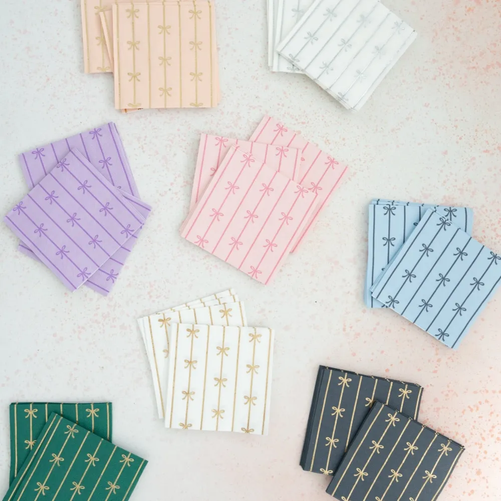 Bonjour Fete Silver Signature Bow Small Napkins