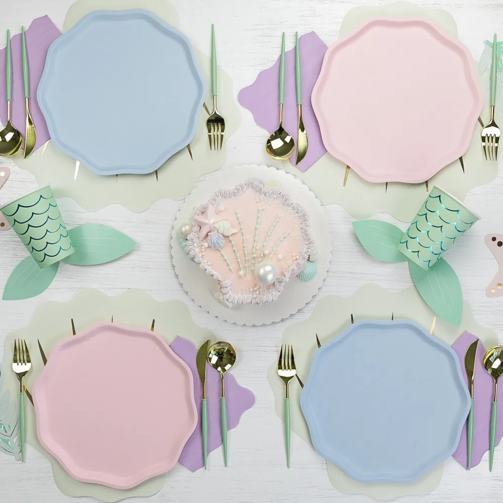 Hot Bonjour Fete Sky Blue Compostable Dinner Plates