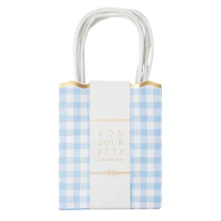 Outlet Bonjour Fete Sky Blue Gingham Favor Bags