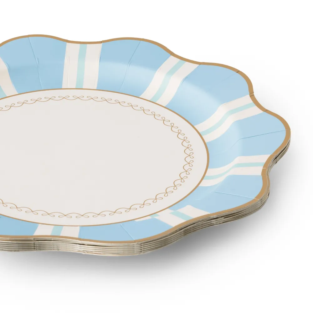Online Bonjour Fete Sky Blue Regency Stripe Dinner Plates