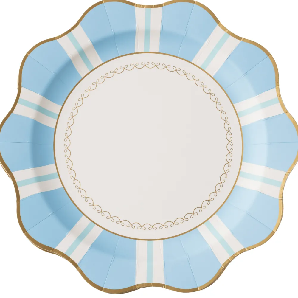Online Bonjour Fete Sky Blue Regency Stripe Dinner Plates