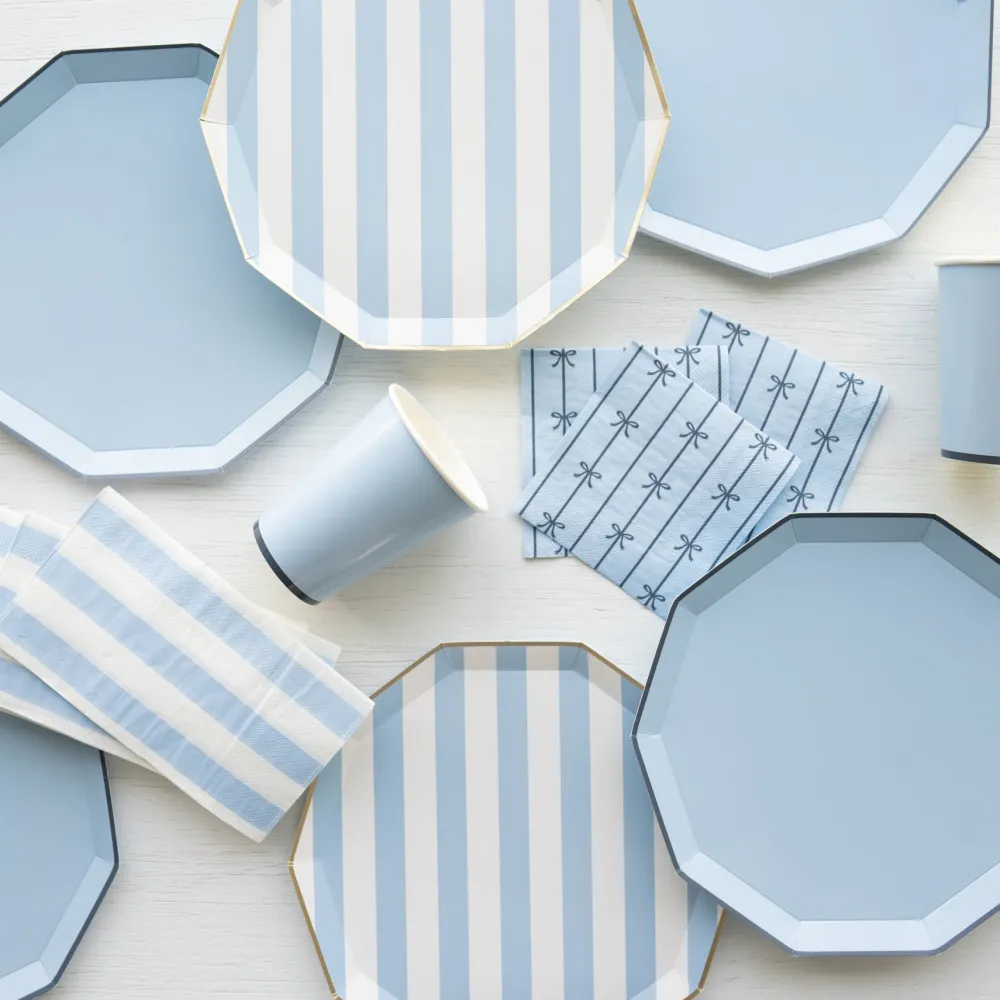 Best Bonjour Fete Sky Blue Signature Bow Small Napkins