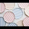 Bonjour Fete Sky Blue Signature Cabana Stripe Plates