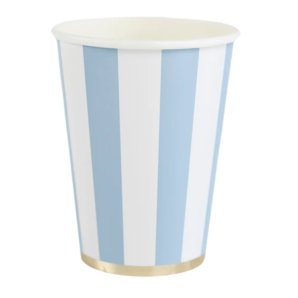 Best Bonjour Fete Sky Blue Signature Cabana Stripe Cups