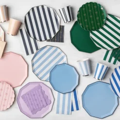 Best Bonjour Fete Sky Blue Signature Cabana Stripe Cups