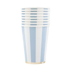Best Bonjour Fete Sky Blue Signature Cabana Stripe Cups