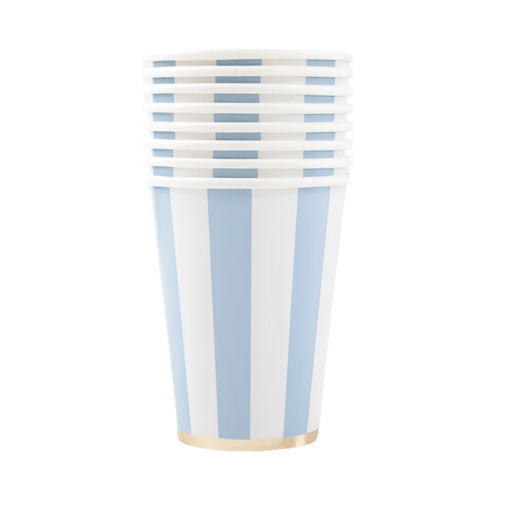 Best Bonjour Fete Sky Blue Signature Cabana Stripe Cups