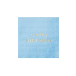 Discount Bonjour Fete Sky Blue Signature Happy Birthday Cocktail Napkins