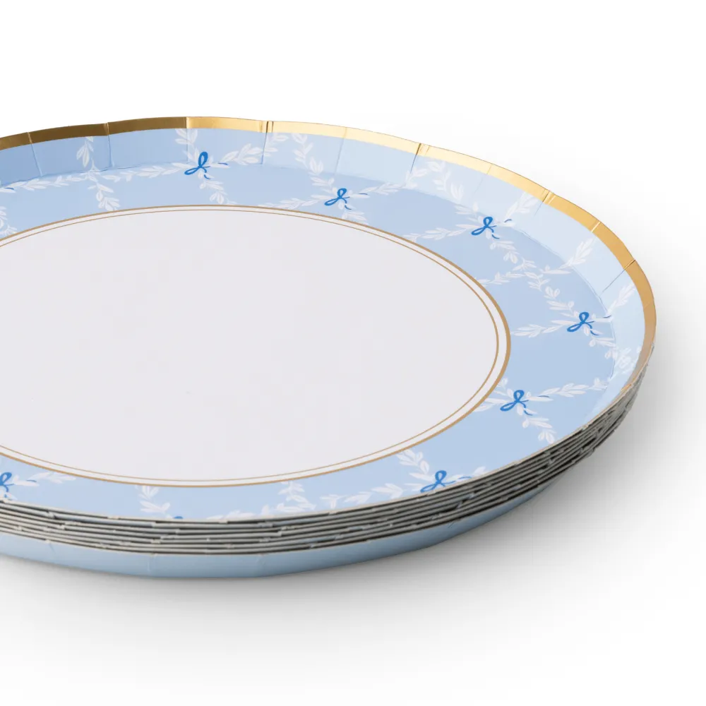 Hot Bonjour Fete Sky Blue Trellis Small Plates