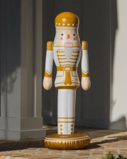Outlet Funboy Small Inflatable White & Gold Nutcracker