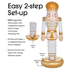 Outlet Funboy Small Inflatable White & Gold Nutcracker