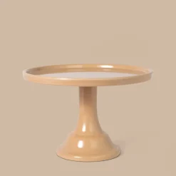 Hot Joyeux Company Small Latte Brown Melamine Cake Stand