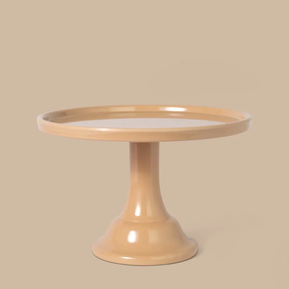 Hot Joyeux Company Small Latte Brown Melamine Cake Stand