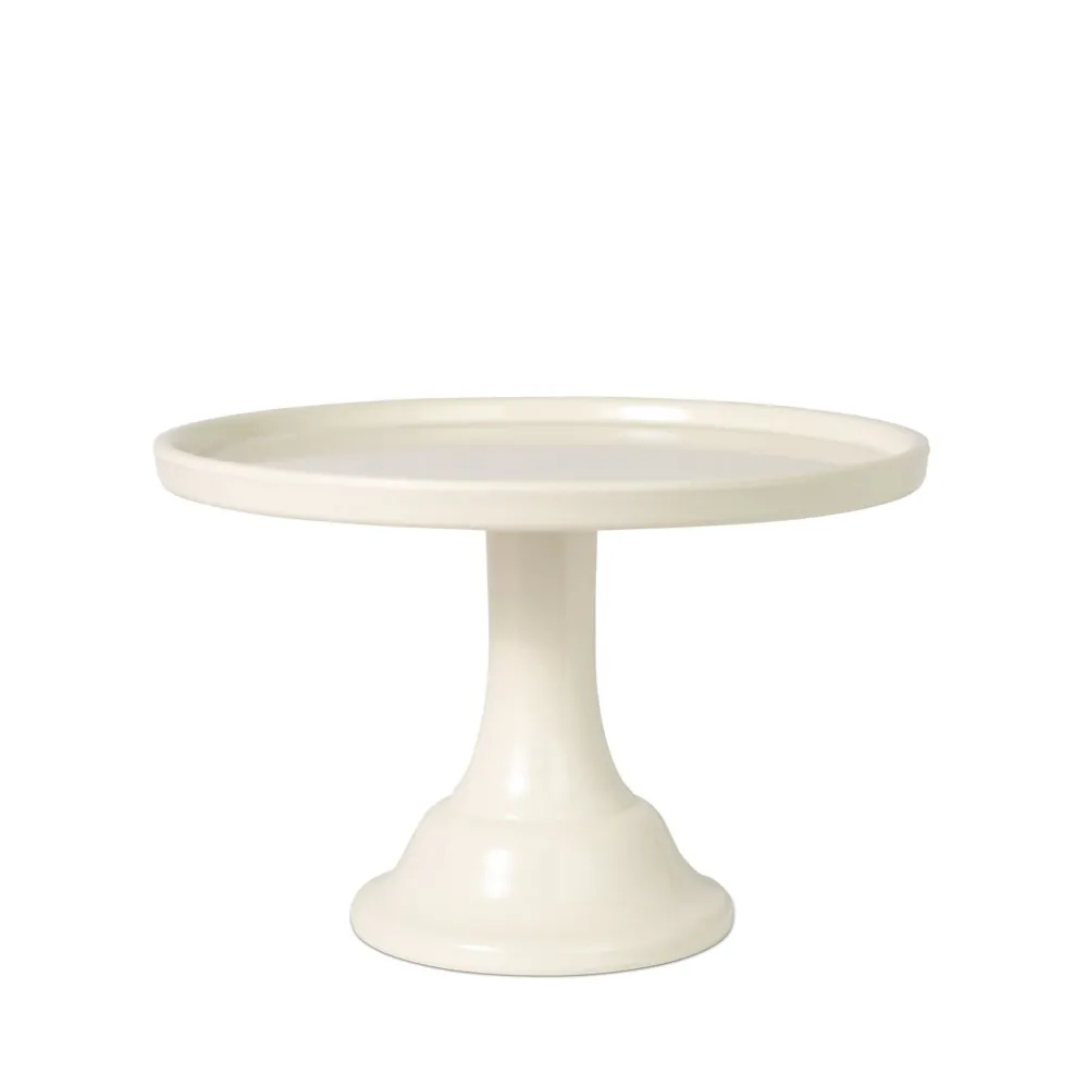 Outlet Joyeux Company Small Linen White Melamine Cake Stand