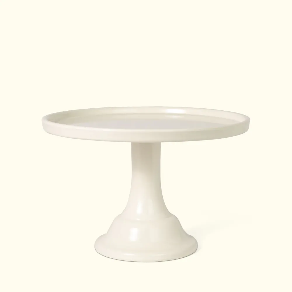 Outlet Joyeux Company Small Linen White Melamine Cake Stand