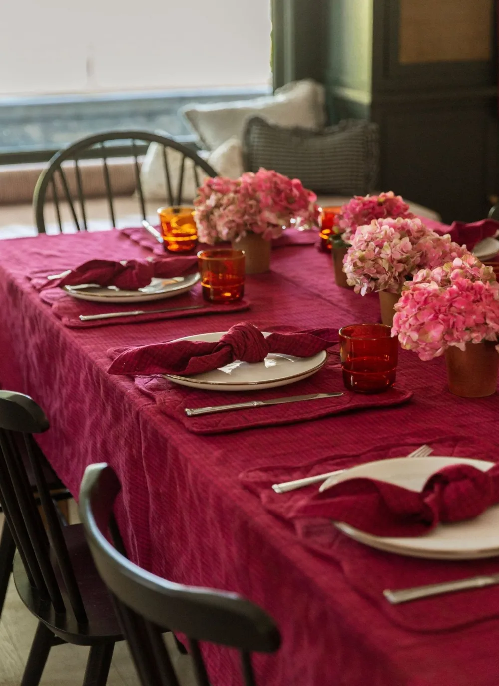 Sale Heather Taylor Home Soho Two Toned Bordeaux Tablecloth