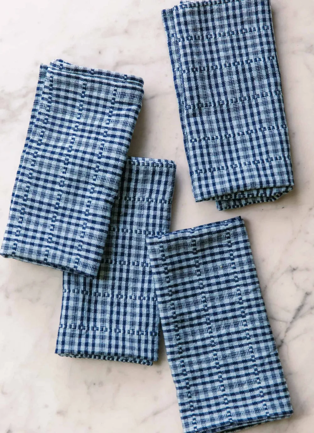 Heather Taylor Home Soho Two Toned Indigo Blue Napkins