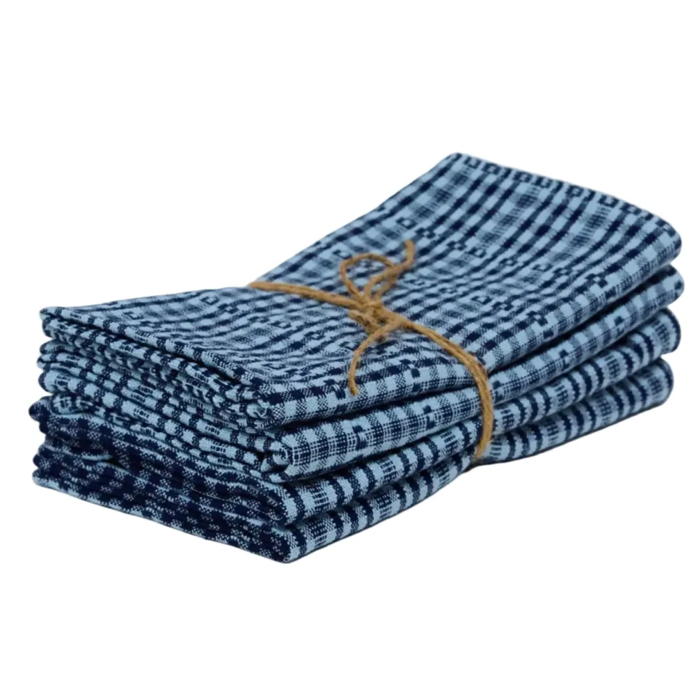 Heather Taylor Home Soho Two Toned Indigo Blue Napkins