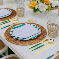 Clearance Bonjour Fete Soleil Yellow Cabana Stripe Guest Towels