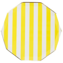 Hot Bonjour Fete Soleil Yellow Signature Cabana Stripe Plates