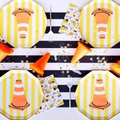 Hot Bonjour Fete Soleil Yellow Signature Cabana Stripe Plates
