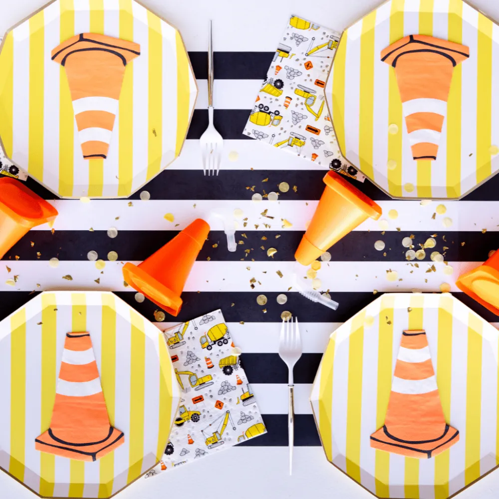 Hot Bonjour Fete Soleil Yellow Signature Cabana Stripe Plates