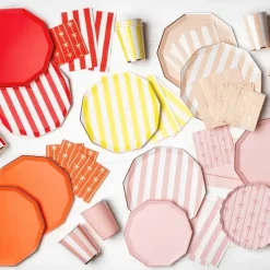 Hot Bonjour Fete Soleil Yellow Signature Cabana Stripe Plates