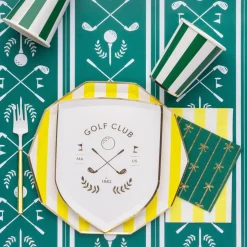 Hot Bonjour Fete Soleil Yellow Signature Cabana Stripe Plates