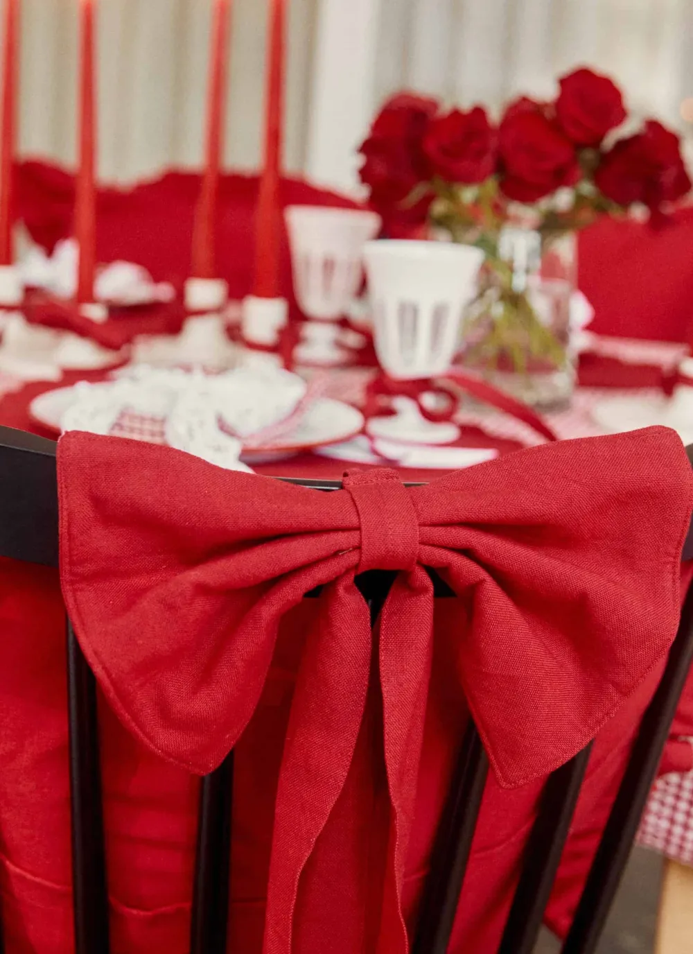Best Heather Taylor Home Solid Red Fabric Bow