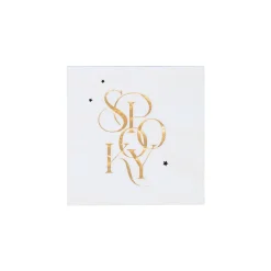 Hot Bonjour Fete Spooky White Cocktail Napkins