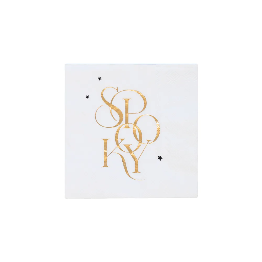 Hot Bonjour Fete Spooky White Cocktail Napkins