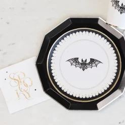 Hot Bonjour Fete Spooky White Cocktail Napkins