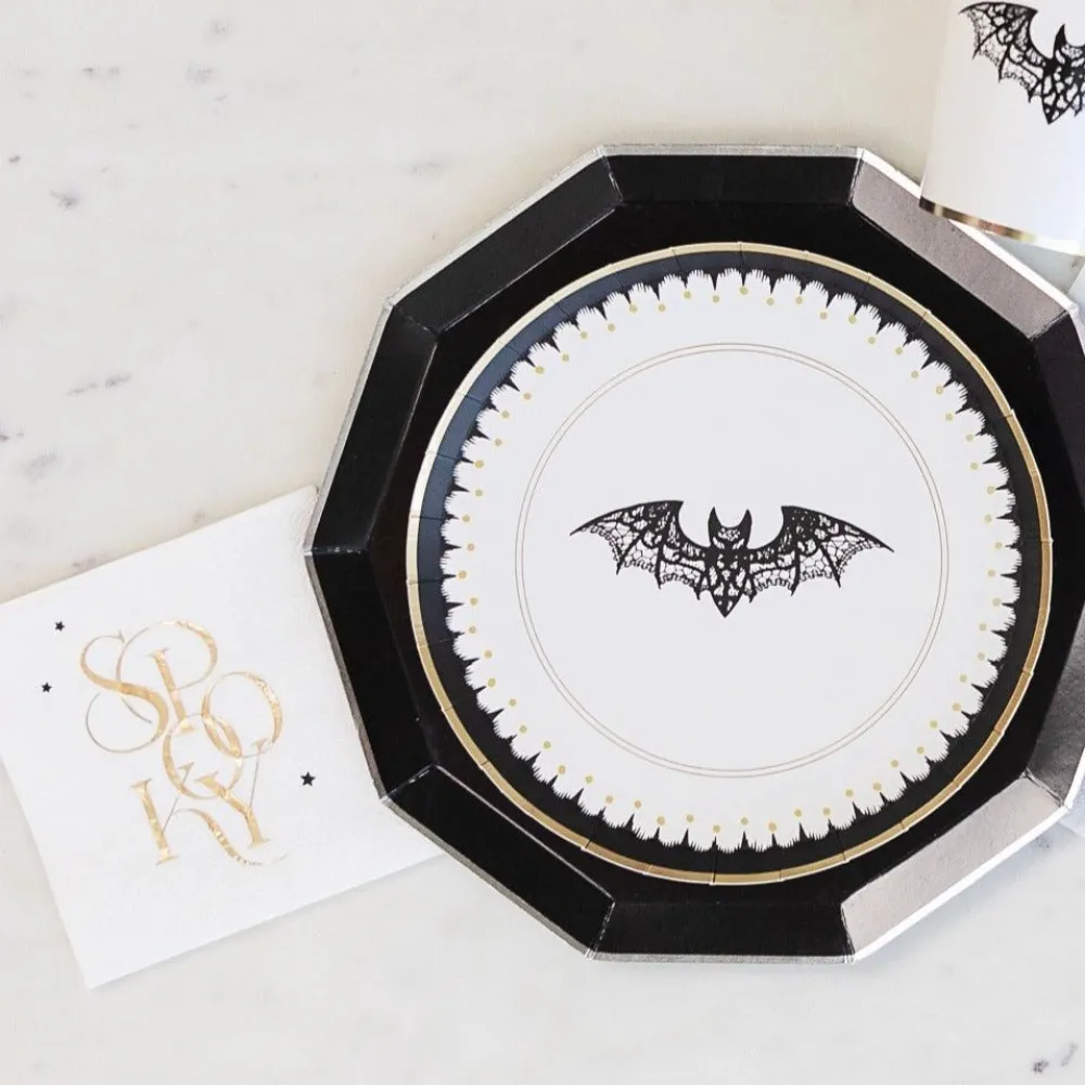 Hot Bonjour Fete Spooky White Cocktail Napkins