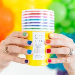 Sale Bonjour Fete Sprinkles & Smiles Assorted Rainbow Cups
