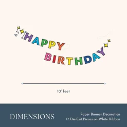 Outlet Bonjour Fete Sprinkles & Smiles Rainbow Happy Birthday Banner