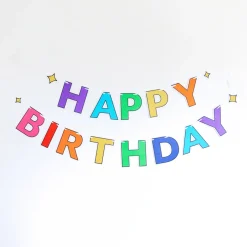 Outlet Bonjour Fete Sprinkles & Smiles Rainbow Happy Birthday Banner