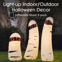 Discount Funboy Standing Light-Up Mummy Ghost Decor, Set of 3